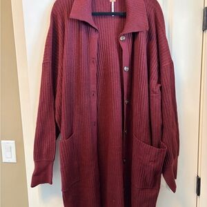 NWT Free People Emmy Longline Rib Cardi